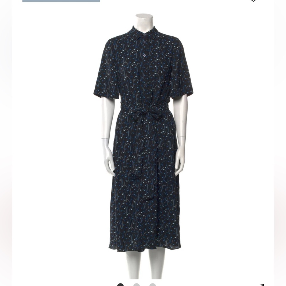 Kate Spade New York Shirtdress Elegant Navy Blue Star Patterned Dress M